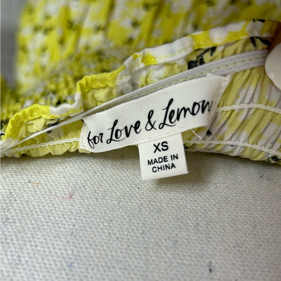 For Love & Lemons CHRYSANTHEMUM Mini Dress in Lemonade - Picture 3 of 8